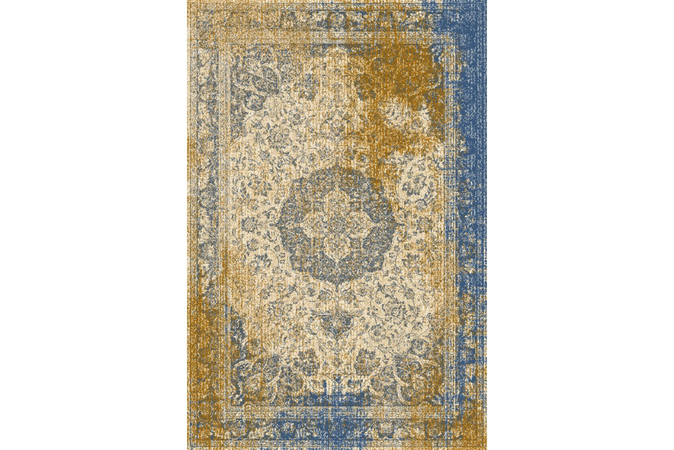 Modny Vintage Dywan Agnella Isfahan Okutan Złoty